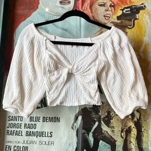 Urban Outfitters White Off-shoulder Blouse